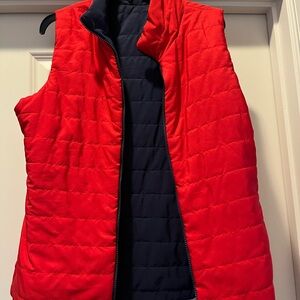 New Directions Vibrant Red Quilted Vest with Dark Lining
